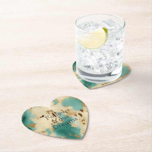 Creme Gold Türkis Cowhide Untersetzer (Vor Ort)