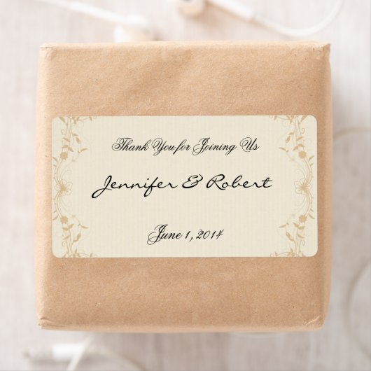 Creme Gold Vintag Pinstriche Wasserflasche (Insitu)