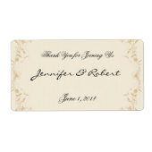 Creme Gold Vintag Pinstriche Wasserflasche (Vorne)