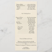 Creme-Gold-Vintage-Streifen Hochzeitsprogramm Programm (Rückseite)