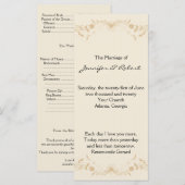 Creme-Gold-Vintage-Streifen Hochzeitsprogramm Programm (Vorne/Hinten)