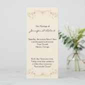 Creme-Gold-Vintage-Streifen Hochzeitsprogramm Programm (Stehend Vorderseite)