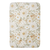 Creme Gold Weiß Landblumen Badematte (Vorderseite Vertikal)