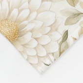 Creme Gold Weiß Landblumen Fleecedecke (Ecke)