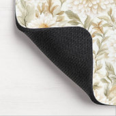 Creme Gold Weiß Landblumen Mousepad (Ecke)