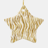  Creme Gold Zebra & Leopard Print      Keramik Ornament (Vorne)