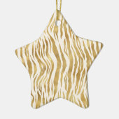  Creme Gold Zebra & Leopard Print      Keramik Ornament (Links)