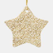  Creme Gold Zebra & Leopard Print      Keramik Ornament (Hinten)