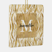 Creme Gold Zebra Print Monogram Keramikornament (Rechts)
