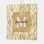 Creme Gold Zebra Print Monogram Keramikornament (Links)