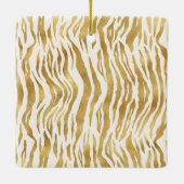 Creme Gold Zebra Print Monogram Keramikornament (Rückseite)