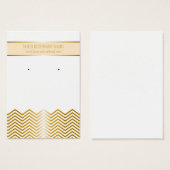 Creme Gold Zickzack Custom Earring Card (Vorne & Hinten)