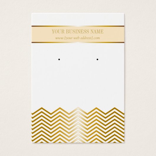 Creme Gold Zickzack Custom Earring Card (Vorderseite)