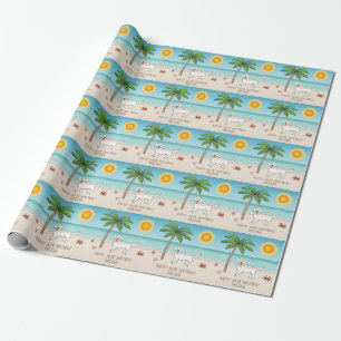 Creme Golden Retriever an einem tropischen Sommers Geschenkpapier