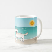 Creme Golden Retriever an einem tropischen Sommers Kaffeetasse (VorderseiteRechts)