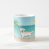 Creme Golden Retriever an einem tropischen Sommers Kaffeetasse (Mittel)