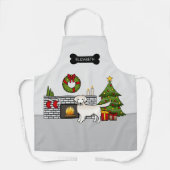 Creme Golden Retriever in einem Weihnachtszimmer u Schürze (Vorderseite)