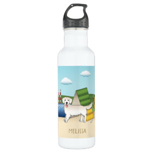 Creme Golden Retriever mit Agility Edelstahlflasche
