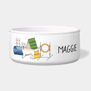 Creme Golden Retriever mit Agility Napf