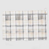 Creme Grau Gelb Kariert Gestreift Golfhandtuch (Horizontal)