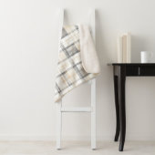 Creme Grau Gelb Kariert Gestreift Sherpadecke (Beispiel)