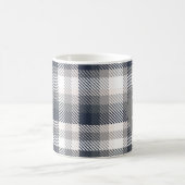 Creme & Grau-Karierter Monogramm-Letter Kaffeetasse (Mittel)