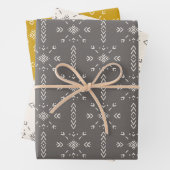 Creme, grau und gelb geschenkpapier set (Beispiel)