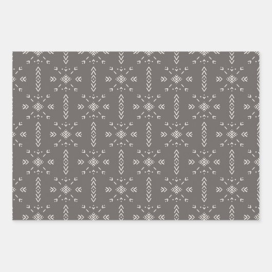 Creme, grau und gelb geschenkpapier set (Vorderseite)