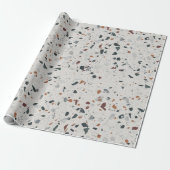Creme Gray Moderne Terrazzo Texturmuster Geschenkpapier (Ungerollt)