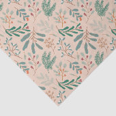 Creme Green Christmas Foliage Muster Seidenpapier (Ausschnitt)