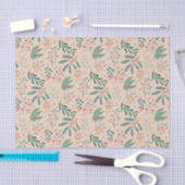 Creme Green Christmas Foliage Muster Seidenpapier (Handwerk)