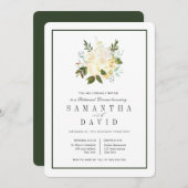 Creme + Grün | Bio Hochzeit Probe Dinner Einladung (Vorne/Hinten)
