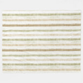 Creme Grün Braun Streifen Fleecedecke (Vorderseite (Horizontal))