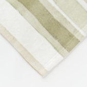 Creme Grün Braun Streifen Fleecedecke (Ecke)