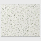 Creme Grüne Blätter Geburtstag Geschenkpapier (Flach)