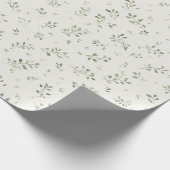 Creme Grüne Blätter Geburtstag Geschenkpapier (Ecke)
