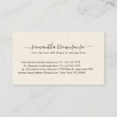 Creme handGezeichnet Weinflasche und Logo aus Glas Visitenkarte (Rückseite)