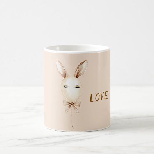 Creme-Hasenohren-Ballon Kaffeetasse (Mittel)