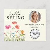 Creme Hello Spring Real Anwesen Beruflich Postkarte (Vorderseite)