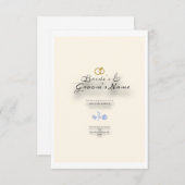 Creme Hochzeit Einladung mit braunem Text, ein wei (Vorne/Hinten)