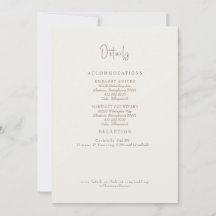 Creme Hochzeitsdetails Herbstlaub Einlage