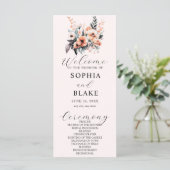 Creme-Hochzeitsprogramm für Blume in Weiß und Rot (Stehend Vorderseite)