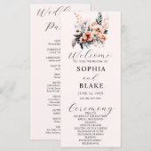 Creme-Hochzeitsprogramm für Blume in Weiß und Rot (Vorne/Hinten)