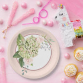 Creme Hydrangea und Rose Pappteller (Party)