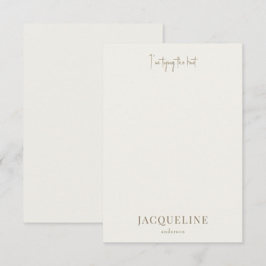 Creme, ich binde die Knotendusche Dankeskarte (Vorne/Hinten)