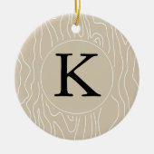 Creme-Imitat Holzmonogramm Keramik Ornament (Vorne)