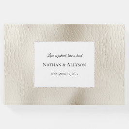 Creme Imitat Leather Gästebuch