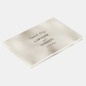 Creme Imitat Leather Gästebuch (Ecke)