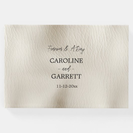 Creme Imitat Leather Gästebuch (Vorderseite)