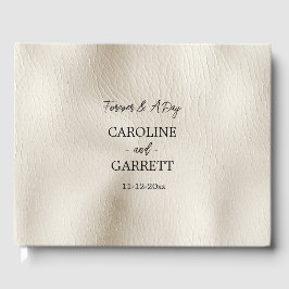 Creme Imitat Leather Gästebuch